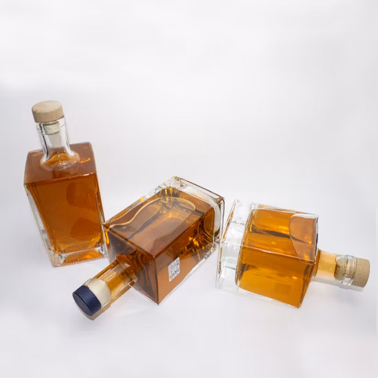 Super Flint 700ml 750ml 1000ml Vodka Gin Ron Whisky Brandy Oxígeno Botella de licor de vidrio